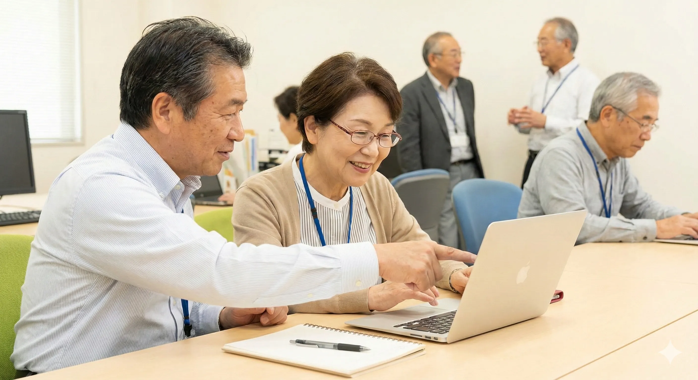 丁寧にサポートするスタッフ